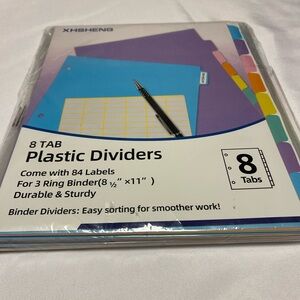 XHSHENG Plastic Dividers with 8 Tabs -84 Dividers and Labels